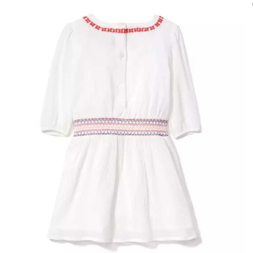 NWOT Janie & Jack Girl's Cotton Embroidered Smocked Dress - Picture 2 of 4